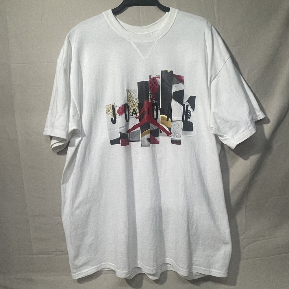 RETRO Nike Air Jordan Jumpman HBR Classic White Graphic T-Shirt Mens XL